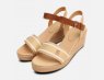 Tommy Hilfiger Ladies Beige Wedge Designer Sandals