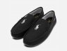 Ralph Lauren Designer Mens Black Slippers Grey Polo