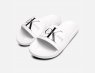 New Calvin Klein CK Pool Slider Sandals in White