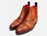 Jeffery West Honey Leather Diamond Chelsea Boot With Red Sole