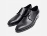 John White Formal Black Leather Mens Lace Up Shoes
