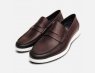John White Burgundy Oxblood Leather White Sole Penny Loafers