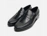 John White Black Polished Formal Penny Loafer Shoes