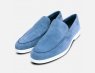 John White Light Blue Suede Designer Casual Mens Loafers