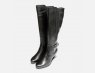 Tamaris Black Leather Knee High Boots with Heel
