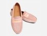 Light Rose Pink Suede Italian Driving Shoe Moccasins