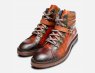 Luxury Brown Crocodile Print Leather Urban Trekking Boots