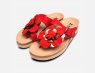 Mephisto Helen Flower Sandals in Red Nubuck Leather