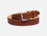 Matt Brown Leather Mens Belt with Silver Buckle
