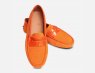 Orange Suede Italian Designer Womens Driving Shoe Moccasins