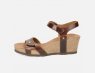 Panama Jack Julia Sandals in Brown Leather with Cork Sole