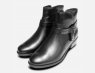 Black Leather Tamaris Ladies Ankle Boots with Side Zip