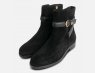 Tommy Hilfiger Black Suede Buckle Strap Ankle Boots