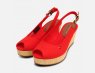 Tommy Hilfiger Elba Vibrant Red Womens Wedge Sandals