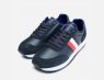 Tommy Hilfiger Designer Navy Blue Leather Corporate Sneakers