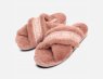 Tommy Hilfiger Pink Fur Crossover Designer Slippers
