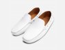 White Leather Mens Driving Shoe Moccasins