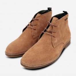 Barbour Light Brown Suede Lace Up Desert Boots