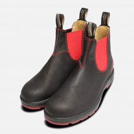 Ladies Blundstone 1316 Black Red Ankle Chelsea Boots