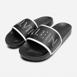 Luxury Calvin Klein Mens Slider Sandals in Black