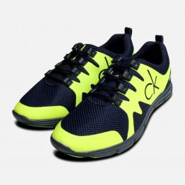 Calvin Klein Florescent Yellow Navy Running Trainers