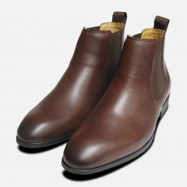 Steptronic Dark Conker Brown Mens Dealer Boots with Rubber Sole