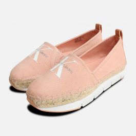 Calvin klein genna canvas espadrille white shoes hotsell