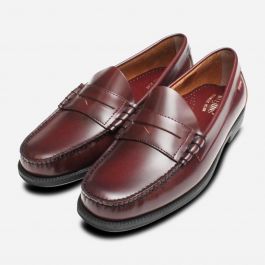 Larson II Rubber Sole Bass Weejuns in Burgundy Wine Leather