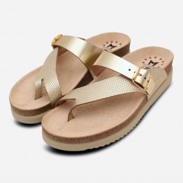 Mephisto Womens Gold Mix Designer Helen Sandals