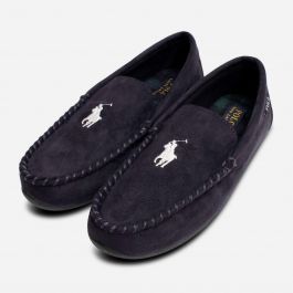 Ralph Lauren Declan II Mens Navy Blue Plaid Slippers