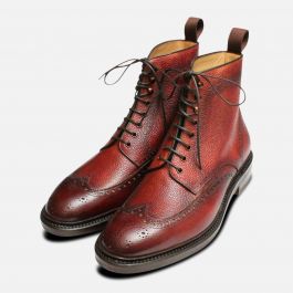 Oxblood Burgundy Carlos Santos Brogue Boots