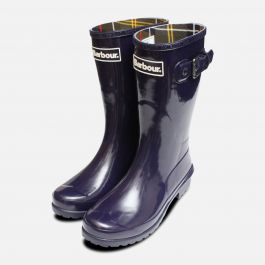 Purple Barbour Short Wellington Primrose Boots