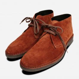 Rust Suede Italian Mens Designer Desert Boots