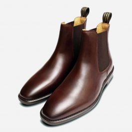 Steptronic Square Toe Designer Dark Brown Chelsea Boots