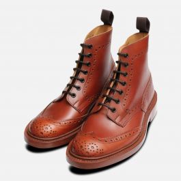 Trickers Stow Marron Country Brogue Boot