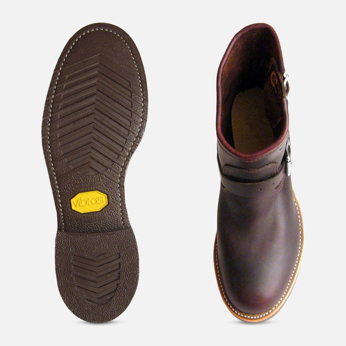 Chippewa Cordovan Oxblood Mens Logger Boots with Vibram Sole