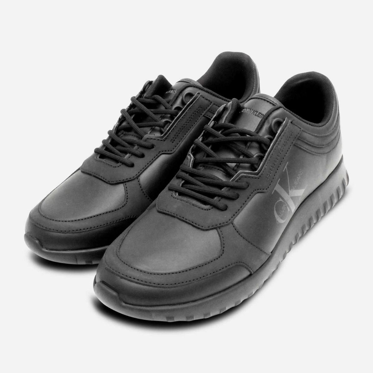 Calvin Klein Mens Desginer All Black Training Shoes