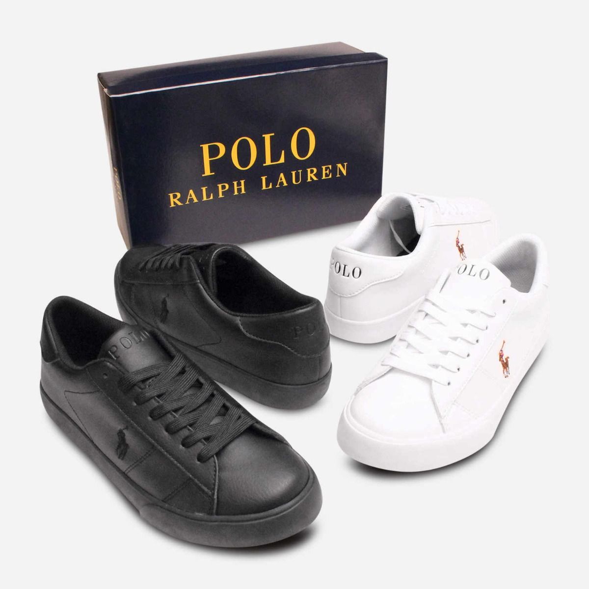Southwest Pick up leaves twin Ralph Lauren Polo All Black Leather Smart Designer Shoes