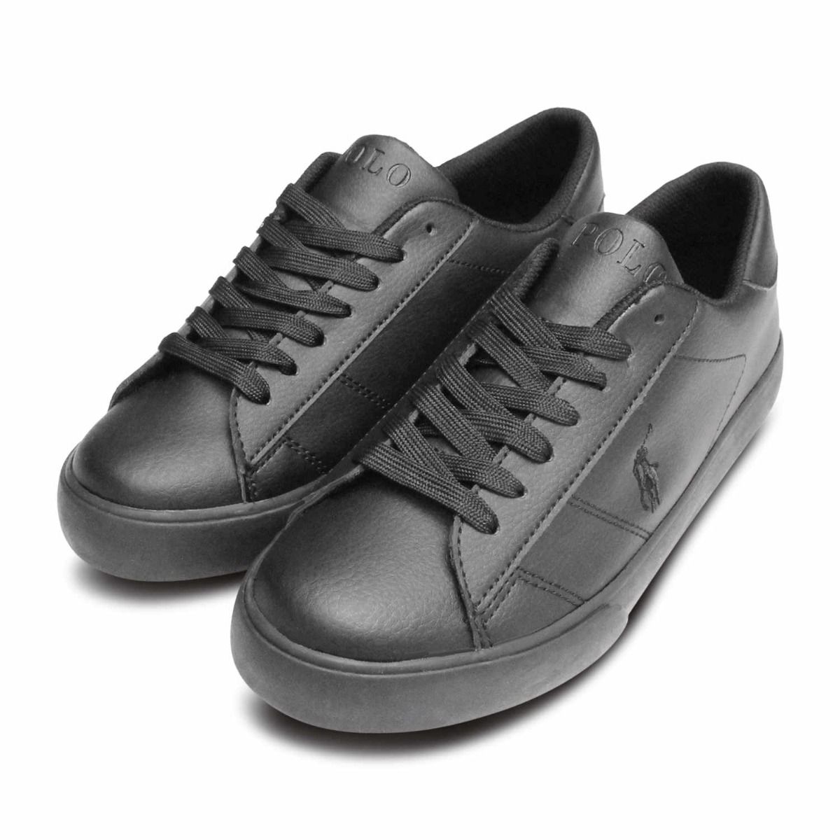 Ralph Lauren Polo All Black Leather Smart Designer Shoes