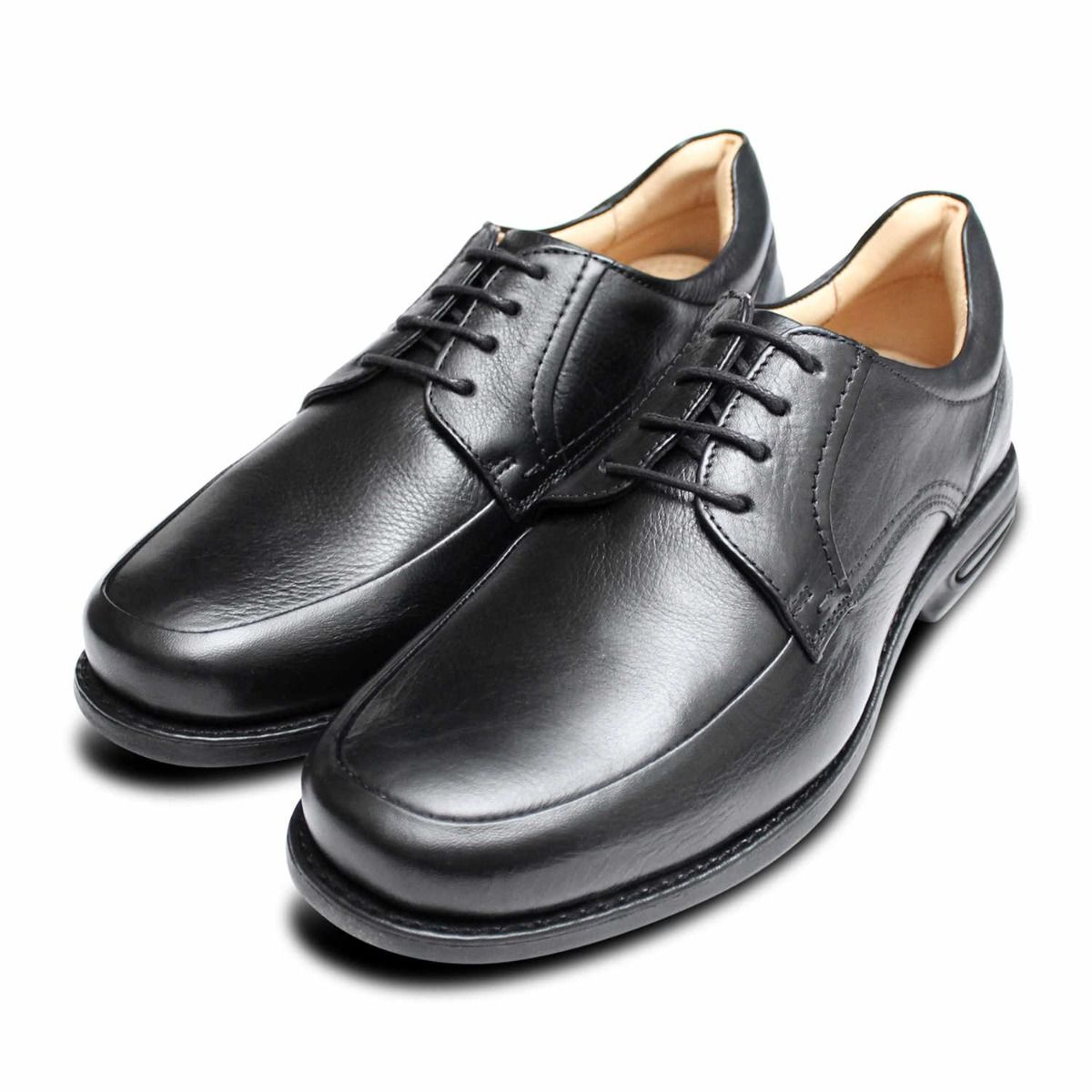 Mens Black Leather Lace Up Gel Sole Anatomic & Co Formal Shoes Abatia 