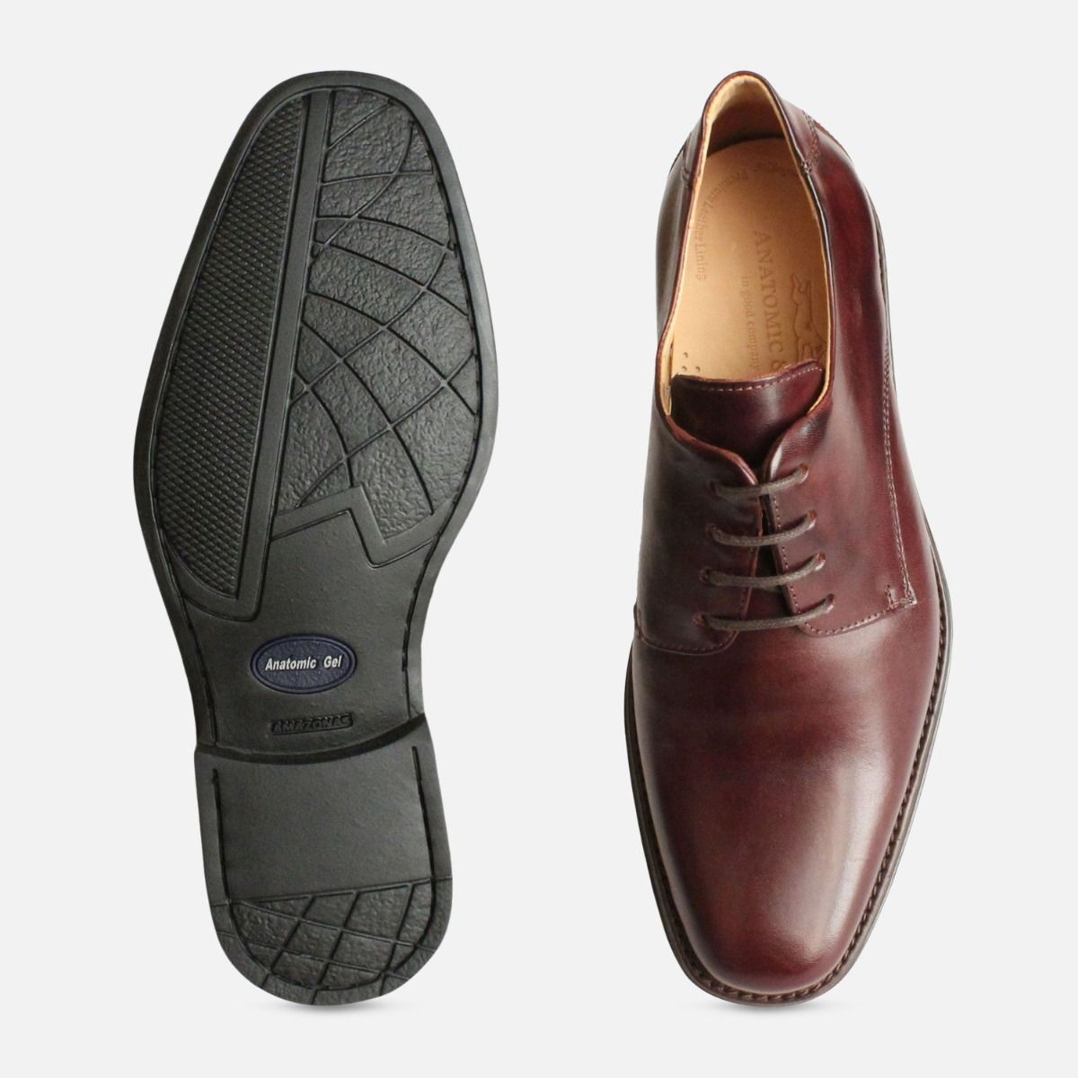 Oxblood Leather Mens Anatomic & Co Lace Up Shoes