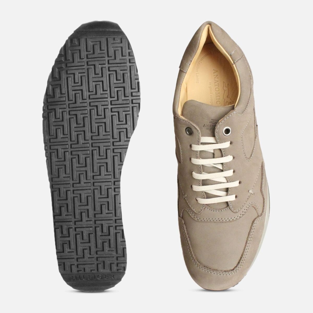 Beige Nubuck Leather Anatomic Vai Comfort Lace Sneaker