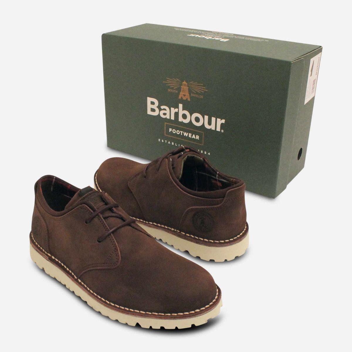 Barbour Casual Chocolate Brown Mens Nubuck Shoes