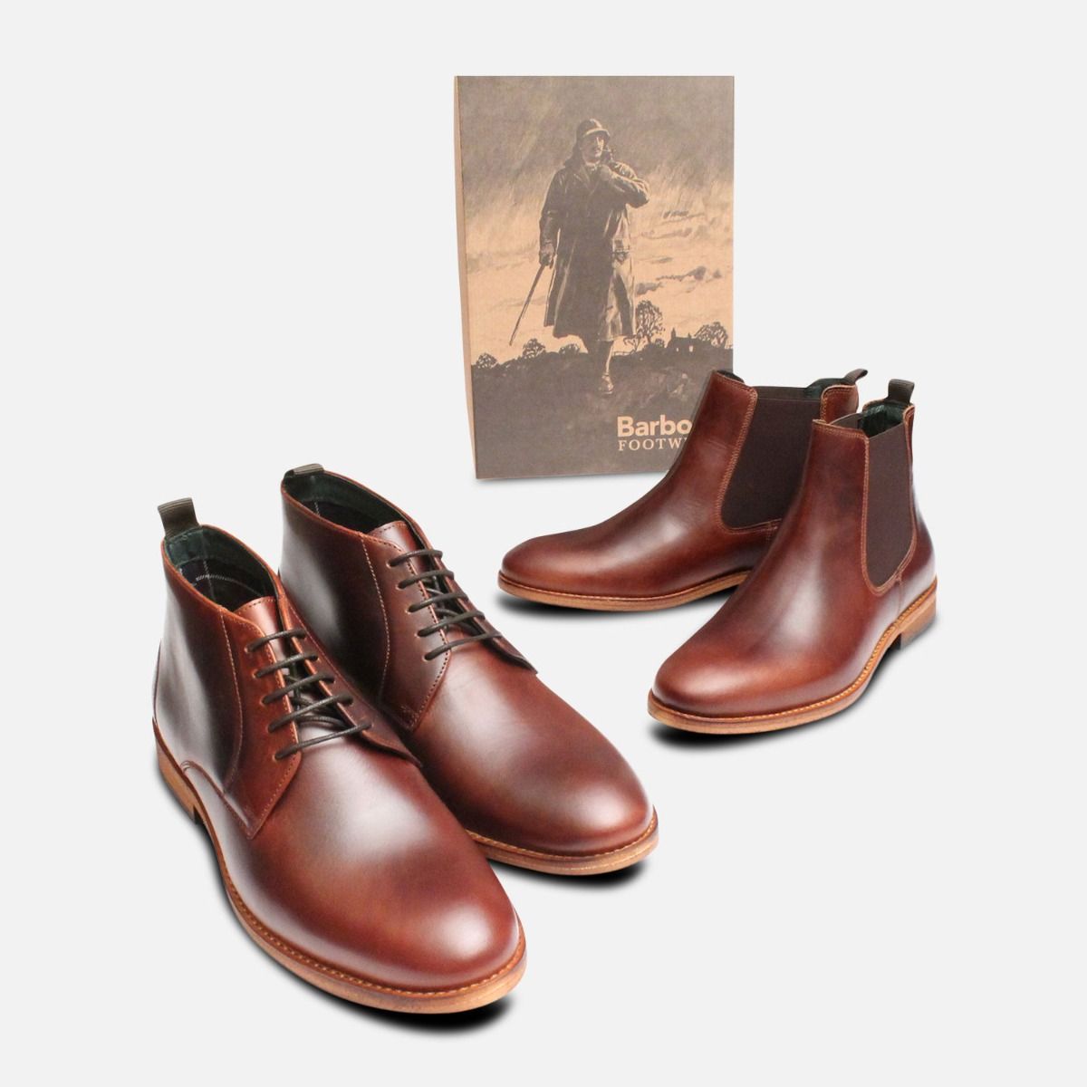 Barbour benwell sale boots cognac