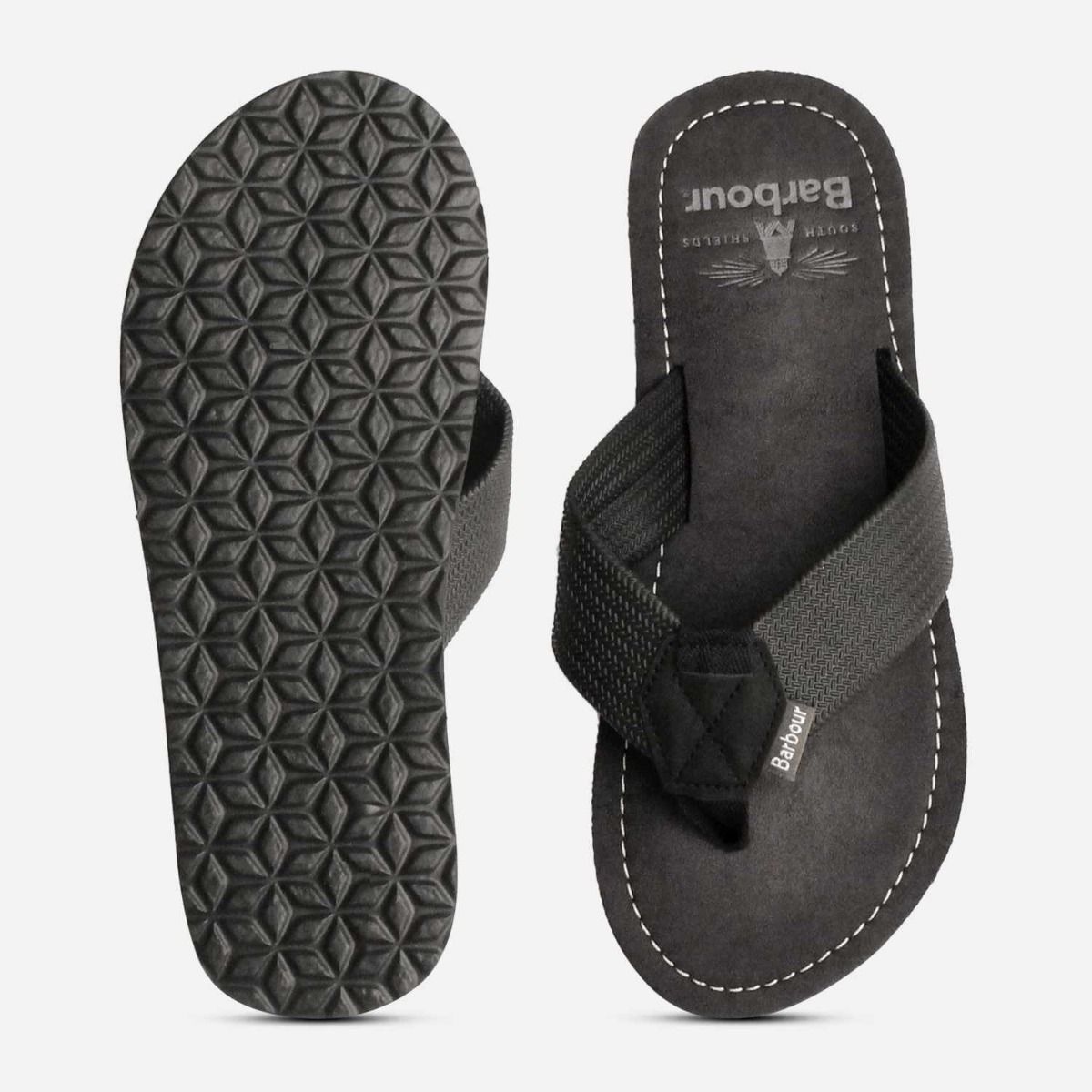 Barbour Designer Black Flip Flop Toeman Sandals