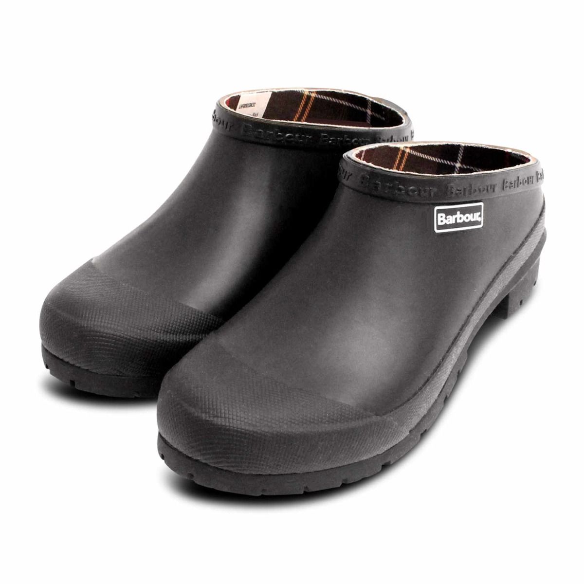 Barbour Black Womens Slip On Rubber Clog Welly