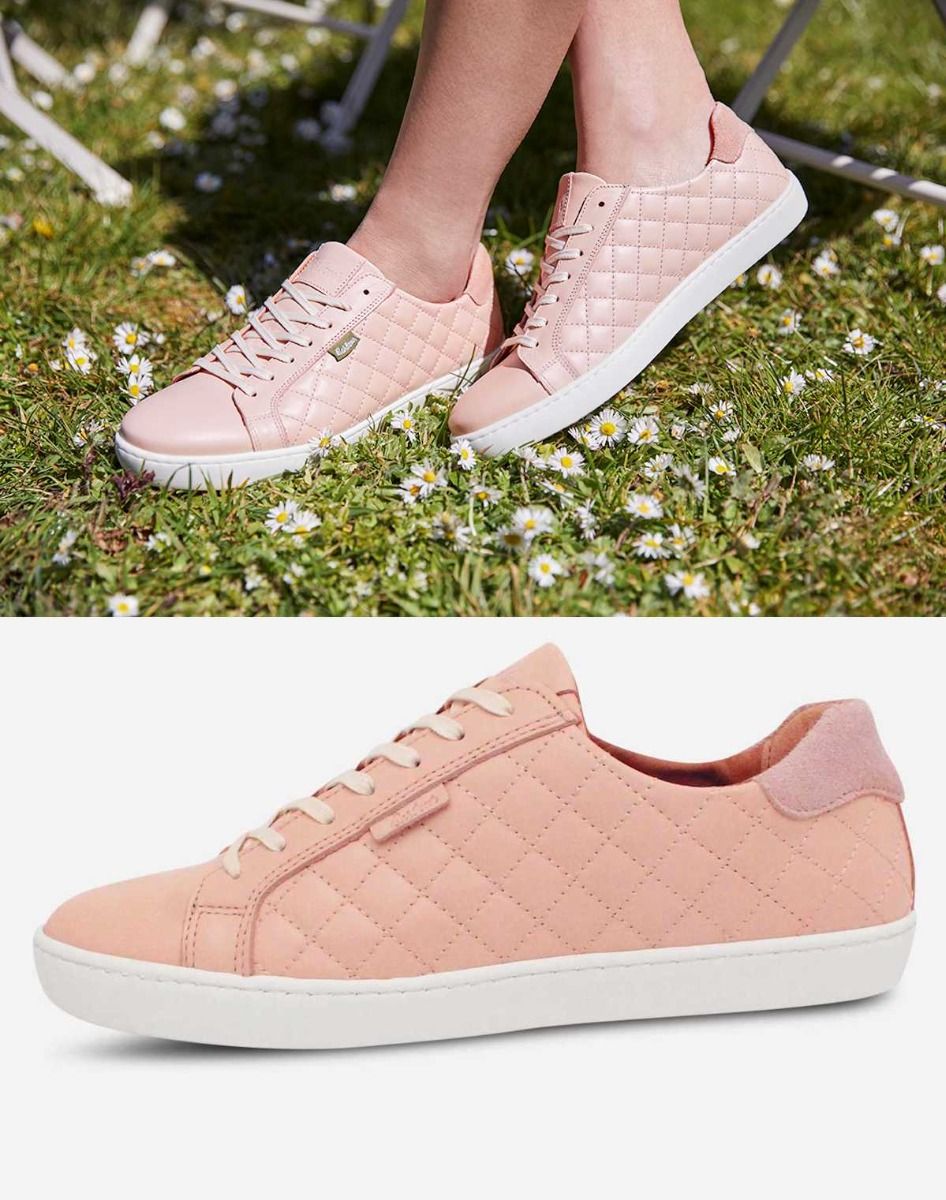 pink quilted sneakers