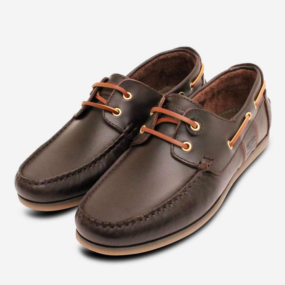 Barbour Dark Brown Leather Mens Capstan Boat Shoes