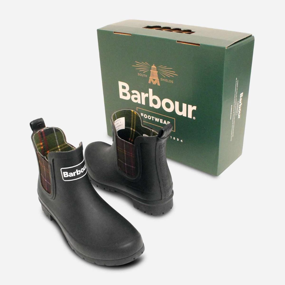 Barbour Black Kingham II Chelsea Wellington Boots
