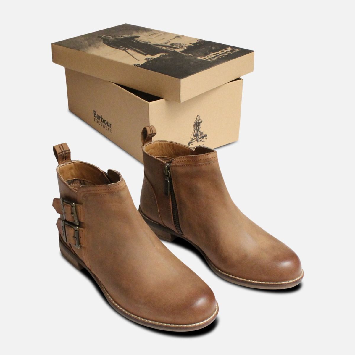 Barbour sarah low on sale buckle boots cognac